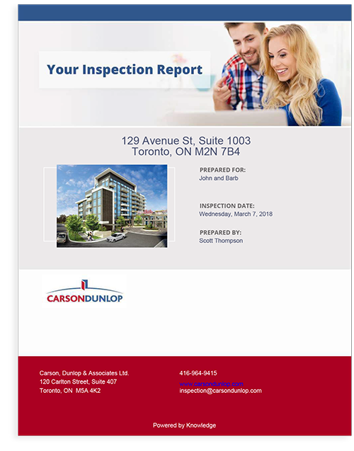Carson Dunlop condominium report sample cover