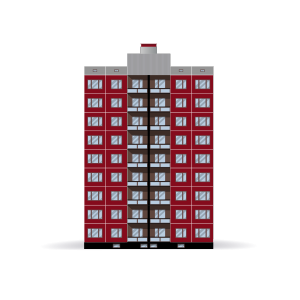 Red condominium illustration