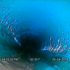Sewer video scan showing no visible obstruction
