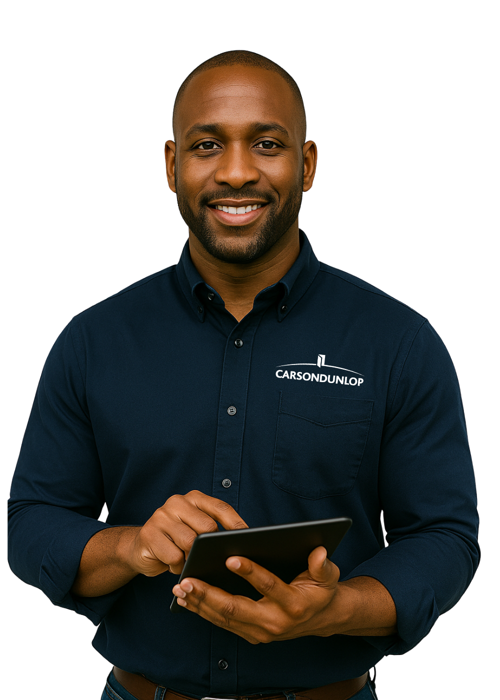 Home Inspector working on tablet