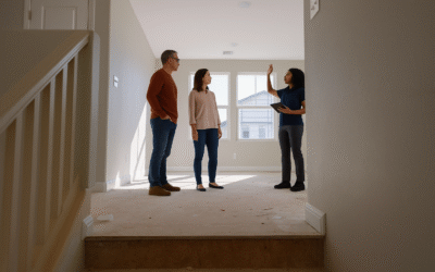 Carson Dunlop home inspector reviewing a property with a homeowner