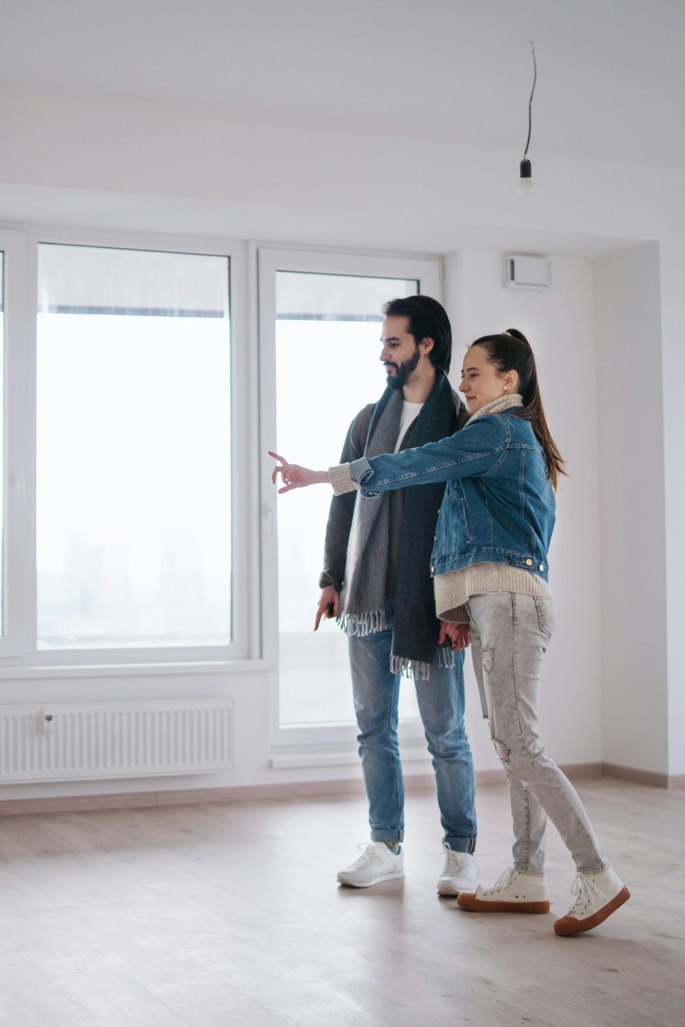 Homeowners walking through a property