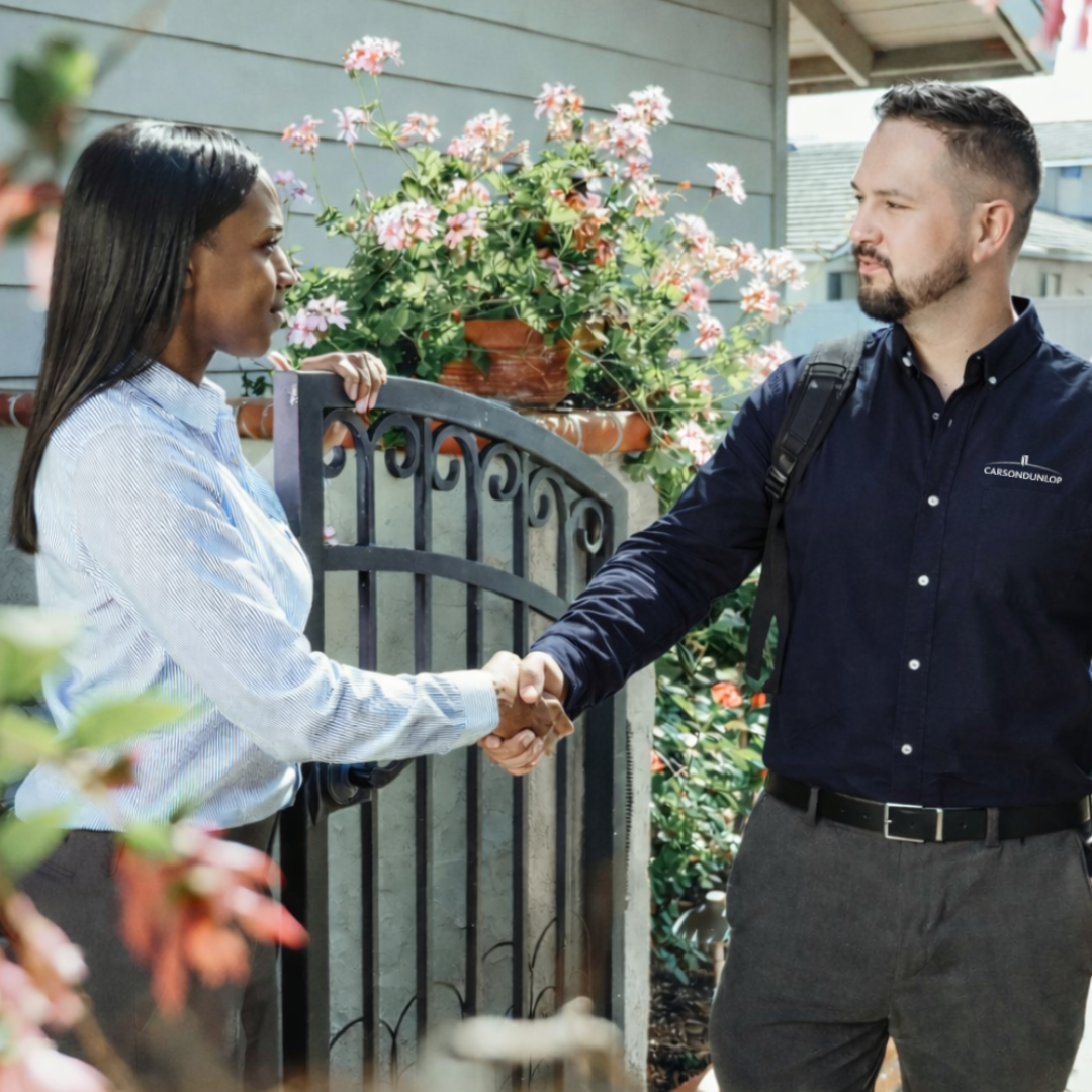 Realtor Shaking hands with Home Inspector